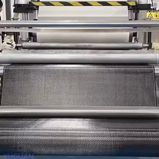 China Factory Jacquard Pattern Honeycomb 3K 240g Yellow Color Hybrid Carbon Fiber Fabric Cloth Roll