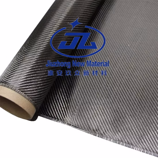 China Fábrica 3K 1500d Colorido Fibra de Carbono Azul Sarja Plana 200GSM Carbono Kevlar-Carbono Tecido Híbrido