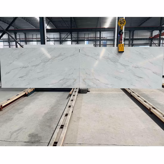 Lajes de quartzo de pedra artificial branco puro de 20 mm Material da bancada de pedra de quartzo